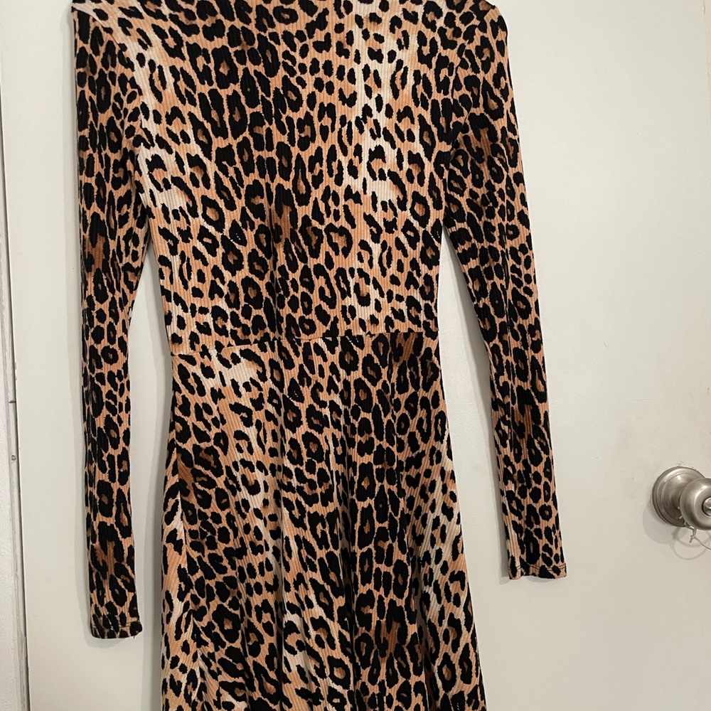 Leopard Print Long Sleeve Dress